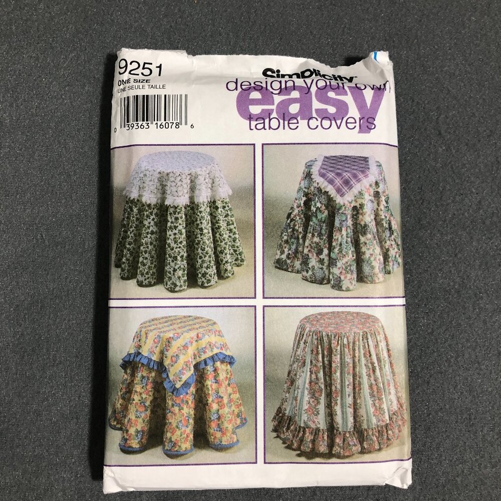 Vintage Simplicity 9251 SEWING Pattern Table covers Cloths 90s